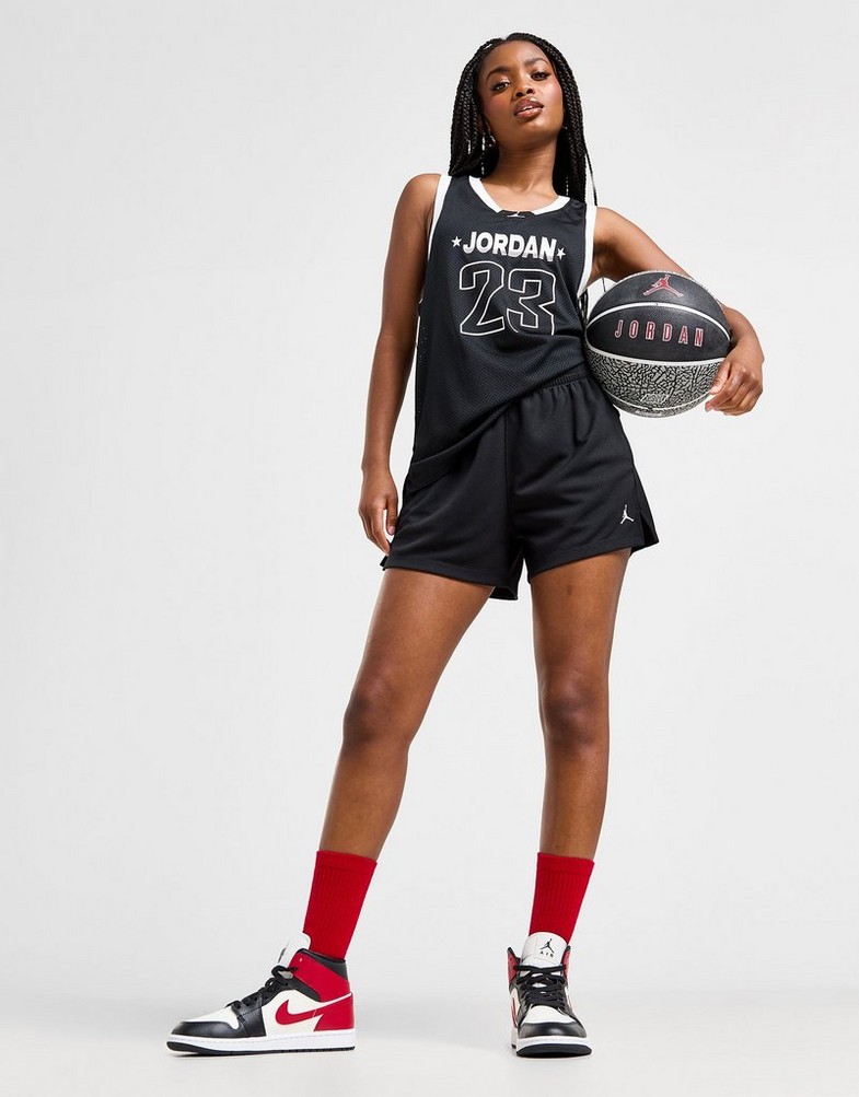 Női rövidnadrág RÖVIDNADRÁG W JORDAN SPT MESH SHORT SLD BLACK/WHITE FN5162-010 Fekete