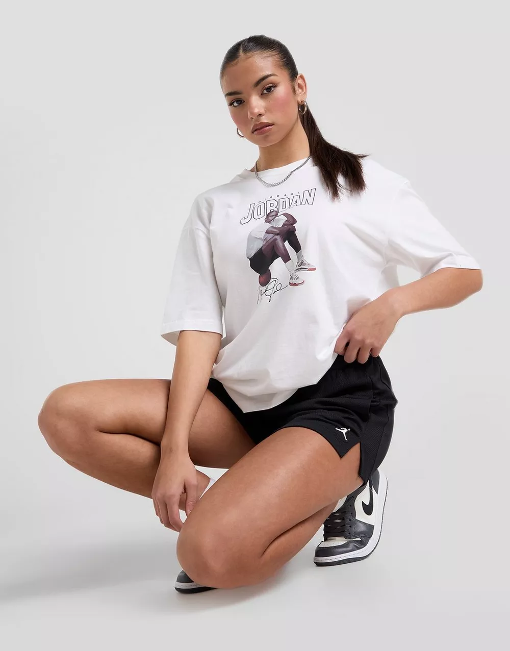 Jordan ФУТБОЛКА W JORDAN SS GFX OS TEE WHITE, фото 1 з 7