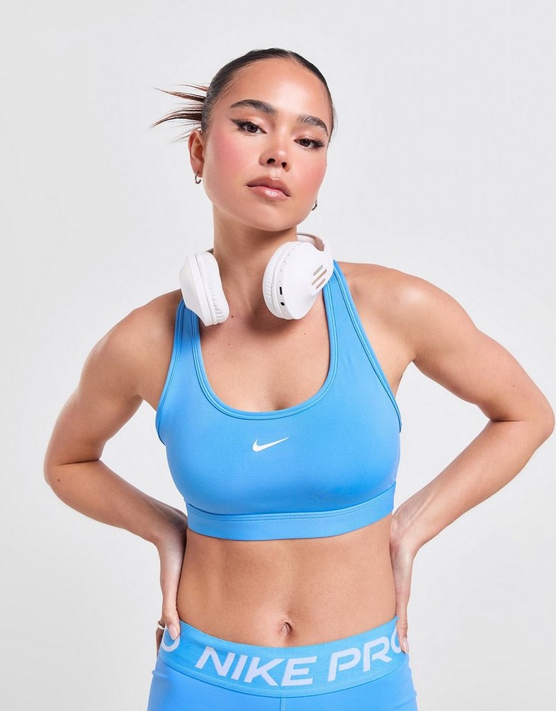 Stanik sportowy damski NIKE BRA W NK SWSH LGT SPT BRA DX6817-412 Niebieski