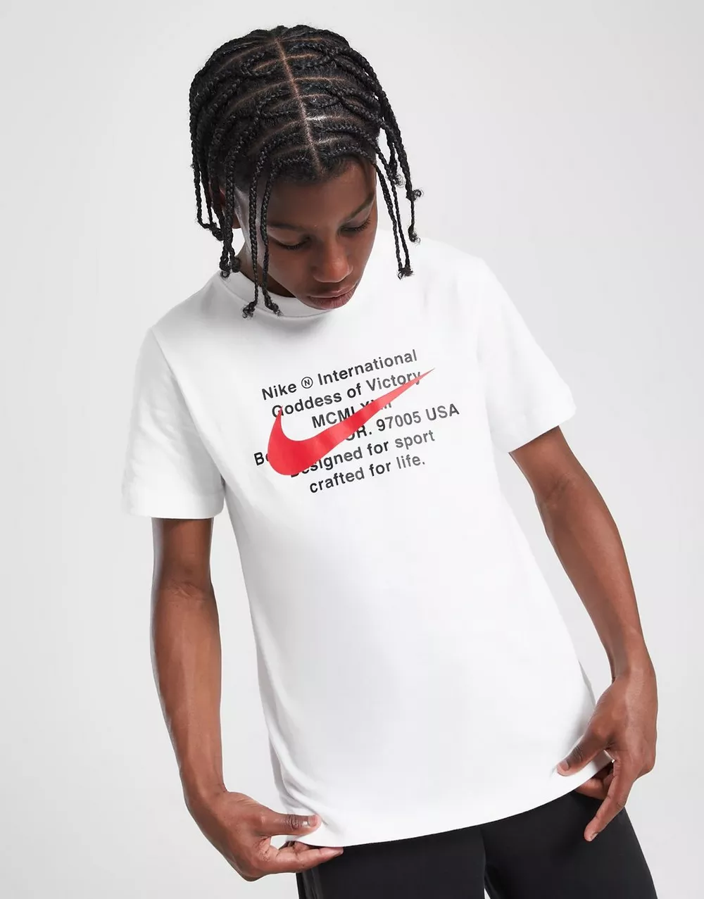 NIKE ФУТБОЛКА SWSH 4 LIFE TEE WHT/RD B, фото 1 з 5