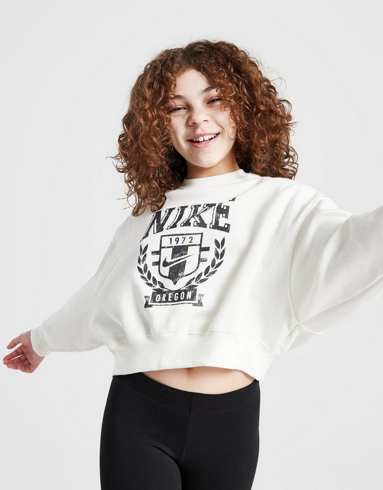 Дитячі кофти NIKE КОФТА G NSW TREND FLC CRP CREW GIRL FZ4722-133 Бежевий