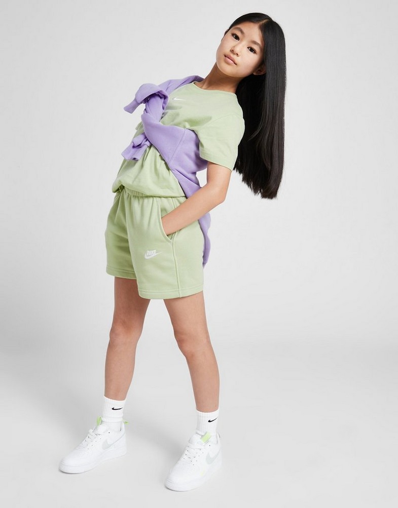 Дитячі шорти NIKE ШОРТИ G NSW CLUB FT 5IN SHORT LBR GIRL FD2919-371 Зелений