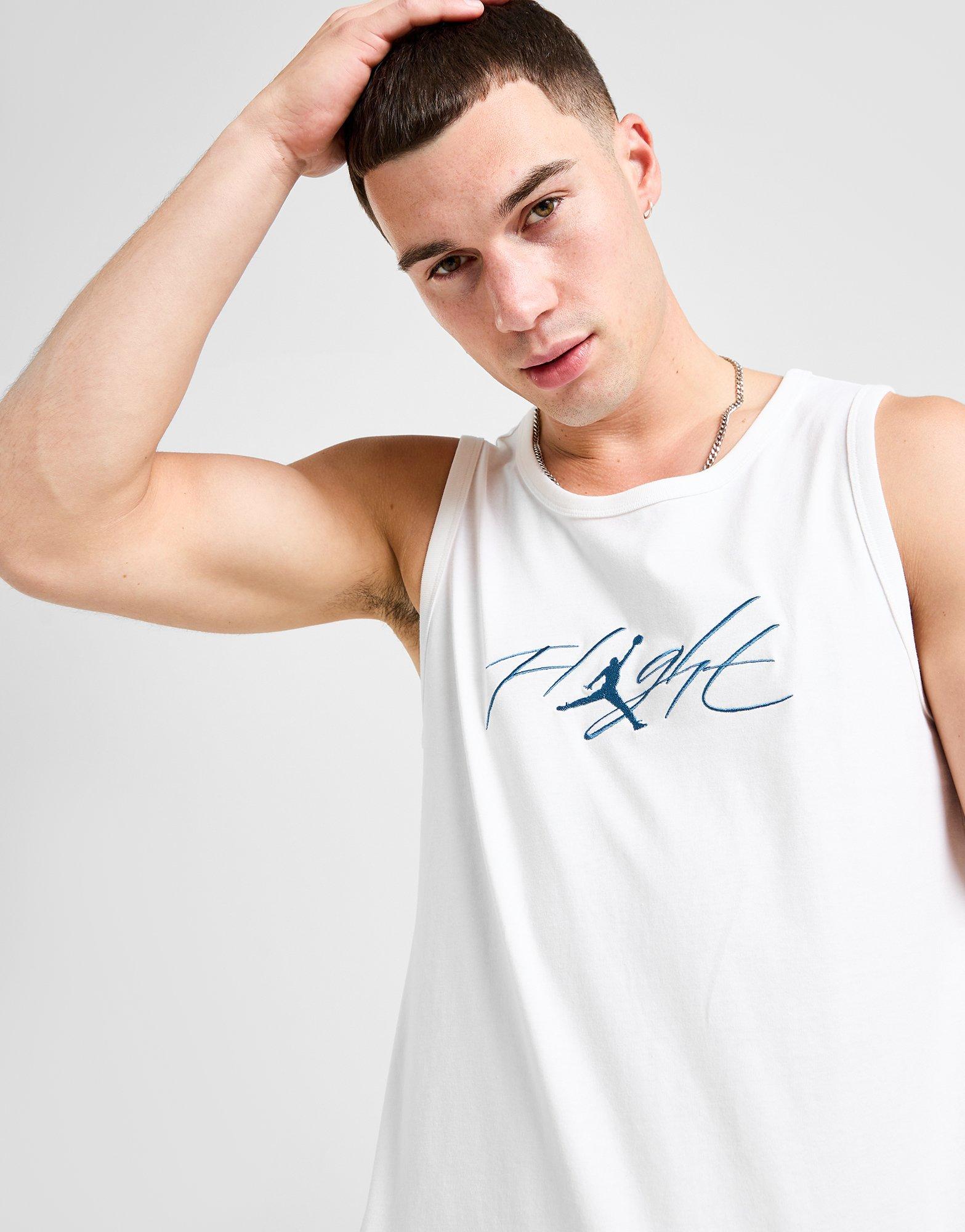 Férfi felső TANK M JORDAN FLT ESS GFX TANK  FN6009-100 Fehér