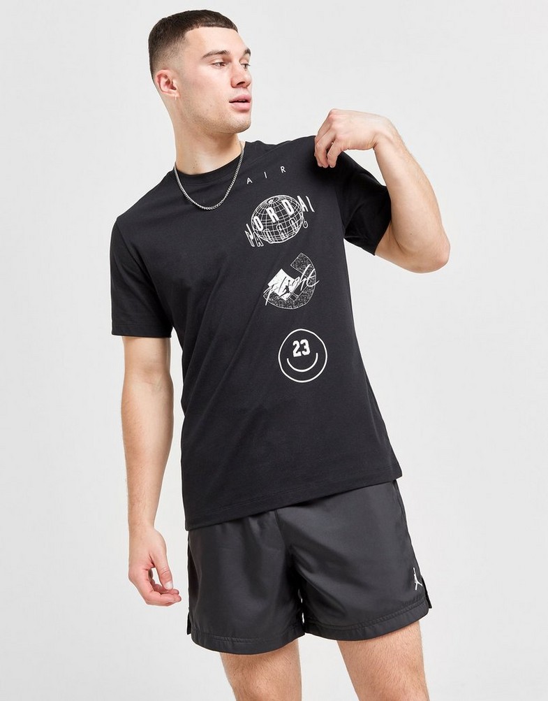 Чоловічі футболки ФУТБОЛКА M JORDAN БЮСТГАЛЬТЕРND LOGO STACK SS CRW  FN6027-010 Чорний