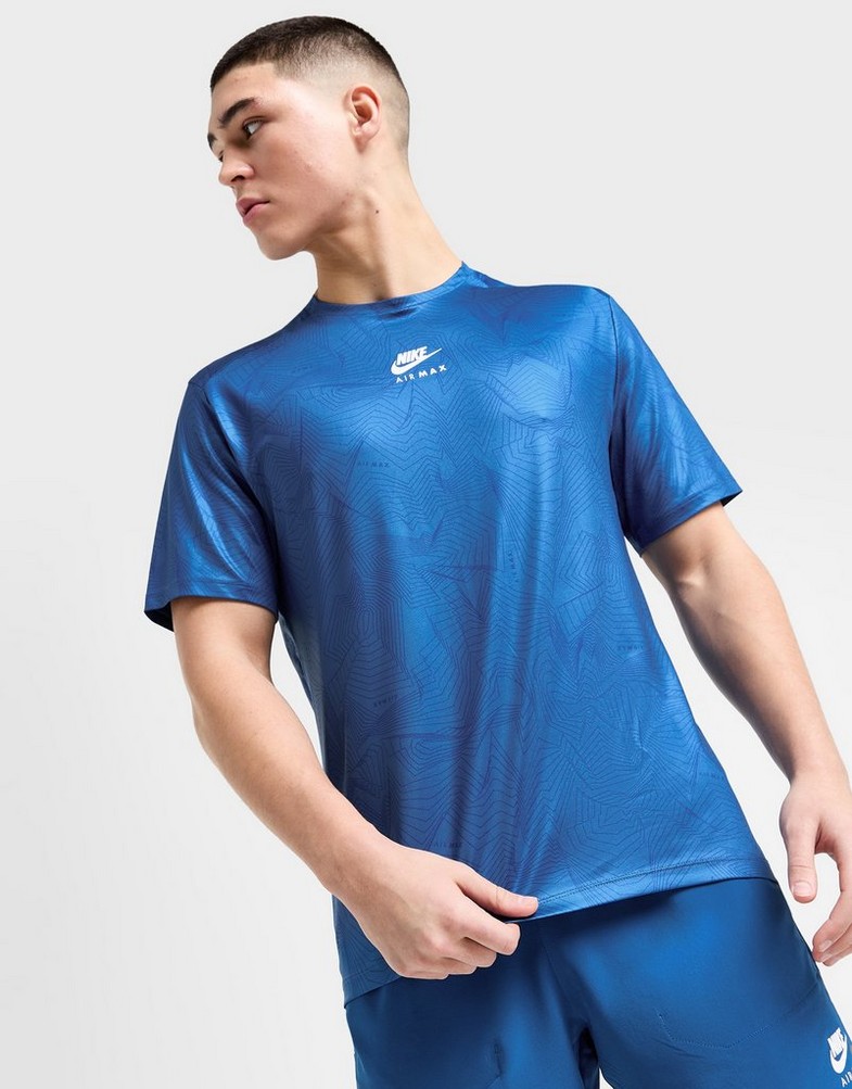 Чоловічі футболки NIKE ФУТБОЛКА MAX PERF AOP TEE BLU TEE FV5596-476 Темно-синій