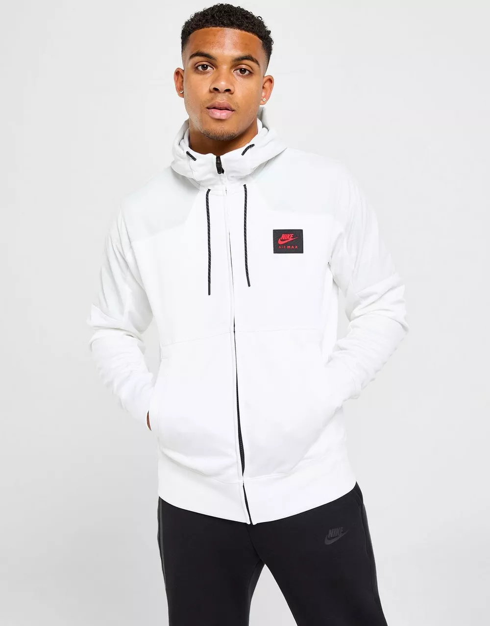 NIKE КОФТА НА БЛИСКАВЦІ MAX PK FZ WHT/RED SWEATSHIRT, фото 1 з 5