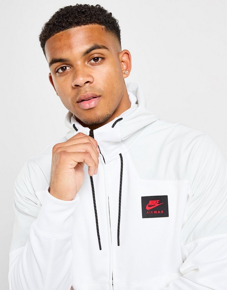 Bluză pentru bărbați NIKE BLUZĂ MAX PK FZ WHT/RED SWEATSHIRT FV5443-100 Alb