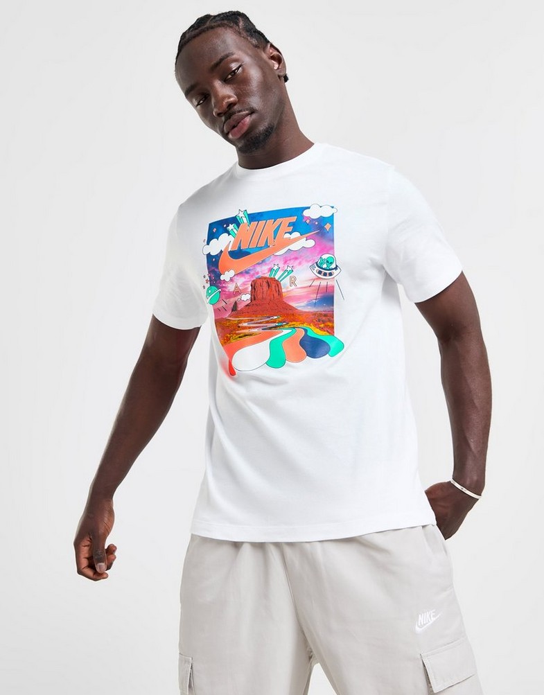 Koszulka, t-shirt męski NIKE T-SHIRT AIR SPACE TEE WHT TEE HJ5468-100 Biały