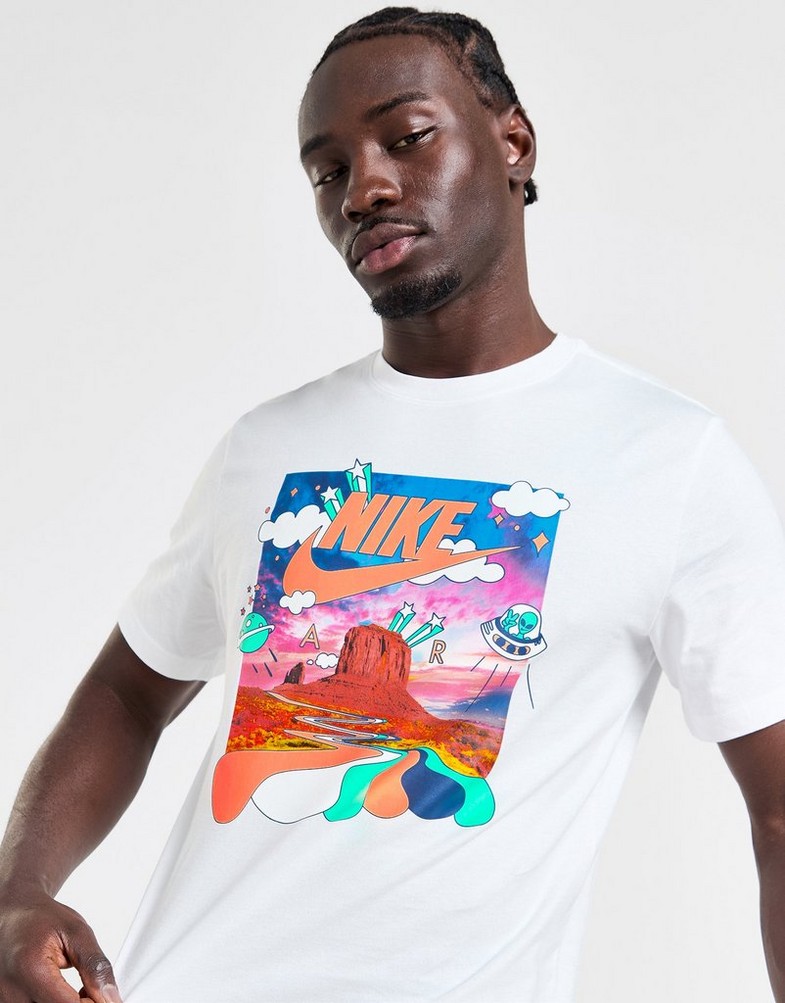 Koszulka, t-shirt męski NIKE T-SHIRT AIR SPACE TEE WHT TEE HJ5468-100 Biały