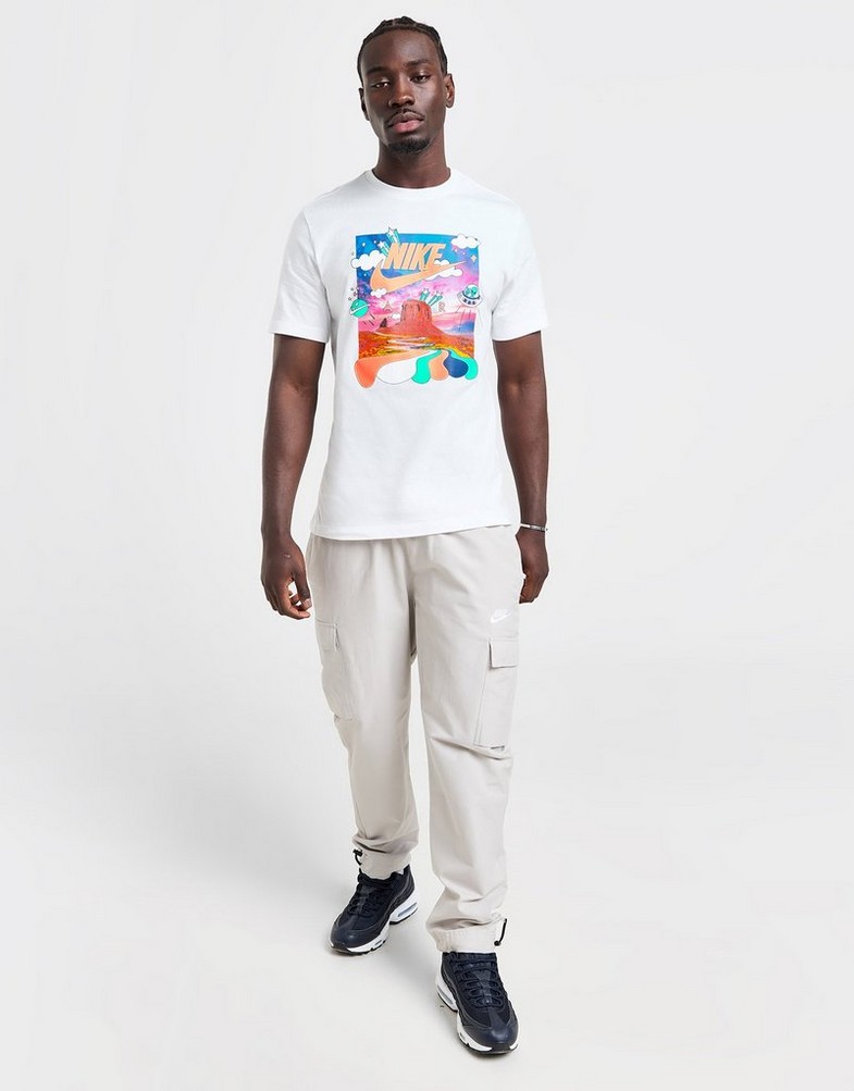 Koszulka, t-shirt męski NIKE T-SHIRT AIR SPACE TEE WHT TEE HJ5468-100 Biały