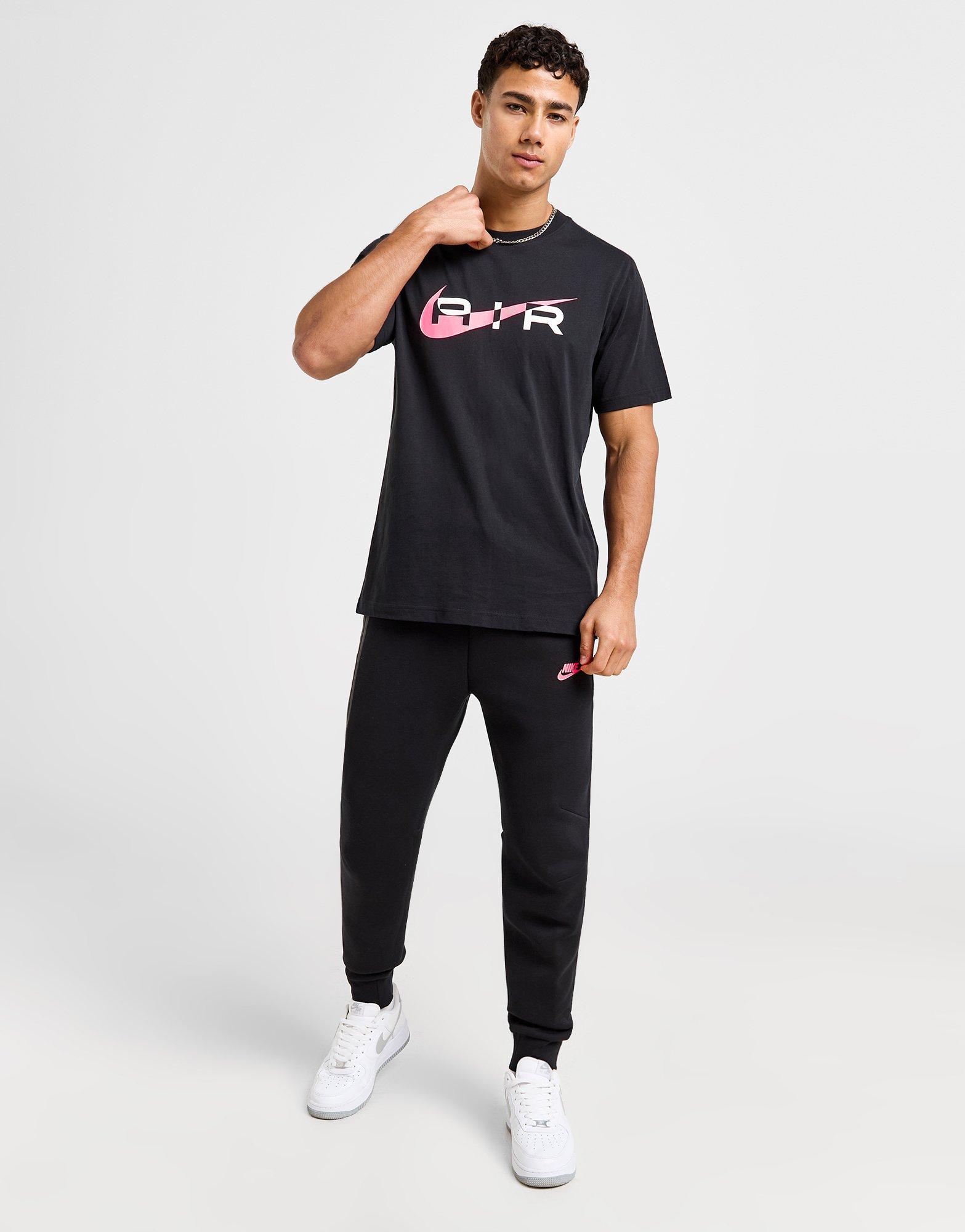 Pánske tričko NIKE TRIČKO SWOOSH TEE BLK/PINK TEE FN7704-013 Černá