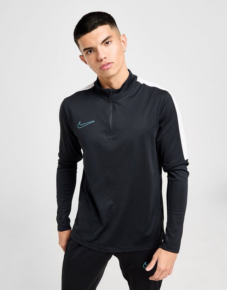 Férfi pulóverek NIKE PULÓVER CIPZÁRAS ACAD 1/4 ZP BLK/CACT SWEATSHIRT DX4294-018 Fekete