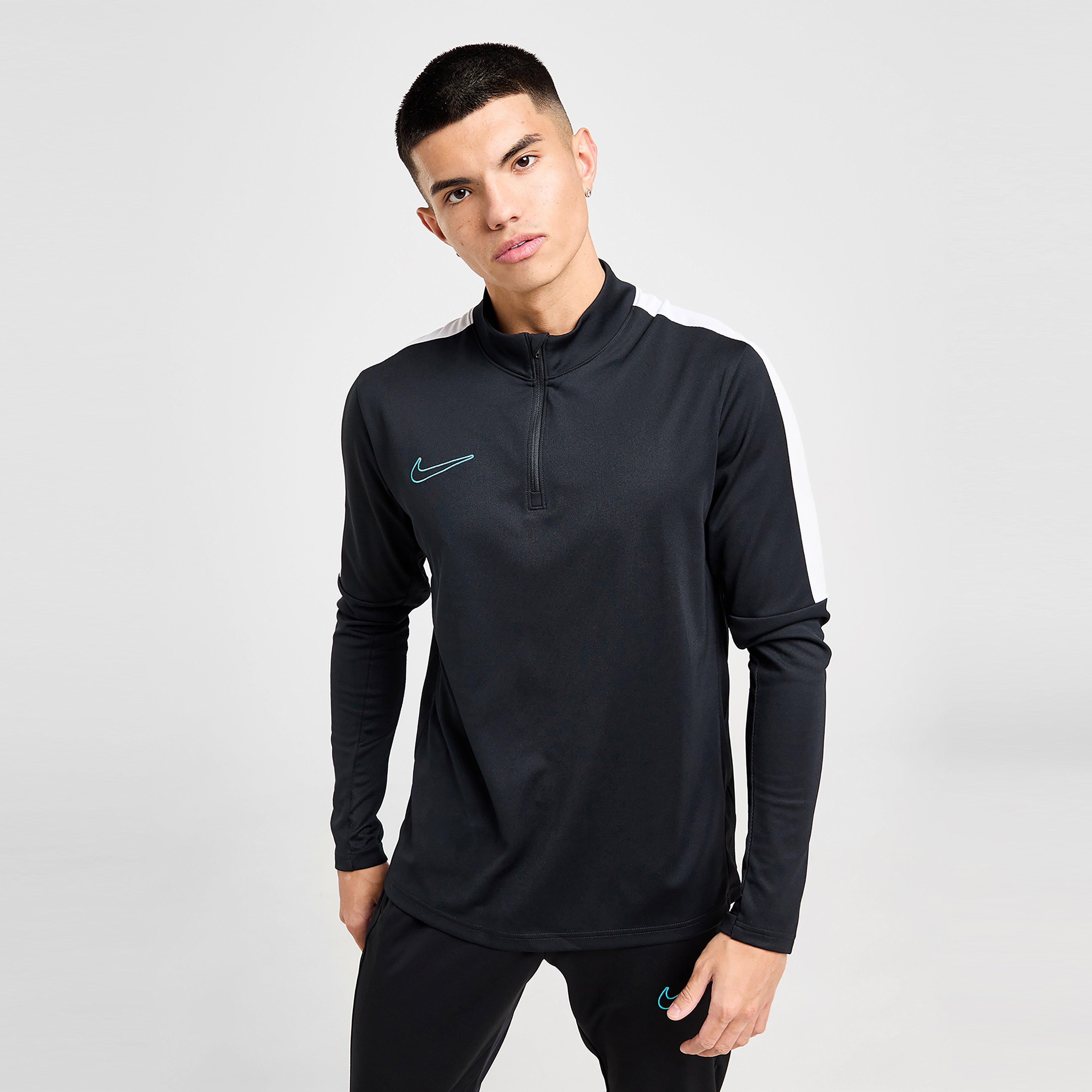 Férfi pulóverek NIKE PULÓVER CIPZÁRAS ACAD 1/4 ZP BLK/CACT SWEATSHIRT