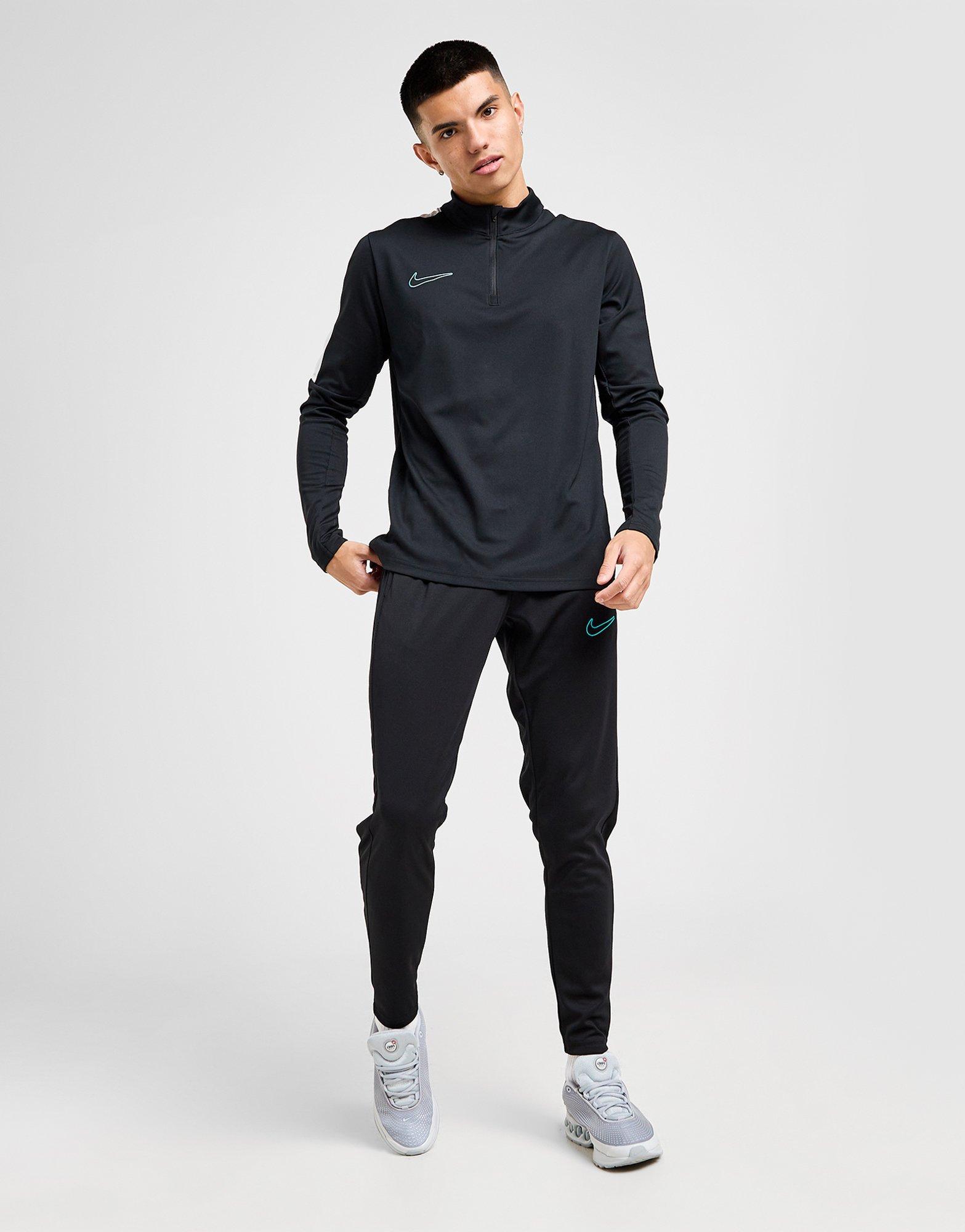 Férfi pulóverek NIKE PULÓVER CIPZÁRAS ACAD 1/4 ZP BLK/CACT SWEATSHIRT DX4294-018 Fekete