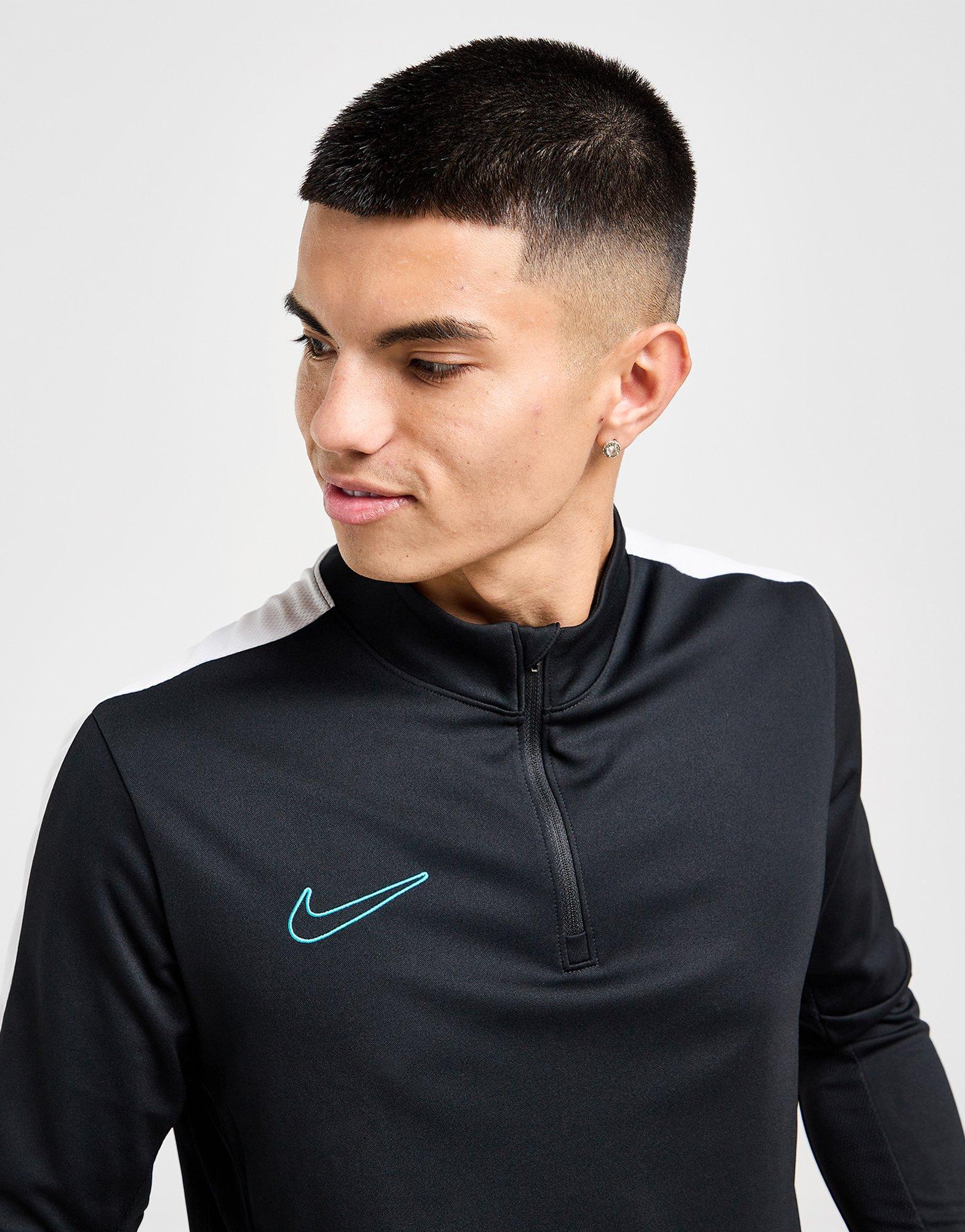 Férfi pulóverek NIKE PULÓVER CIPZÁRAS ACAD 1/4 ZP BLK/CACT SWEATSHIRT DX4294-018 Fekete