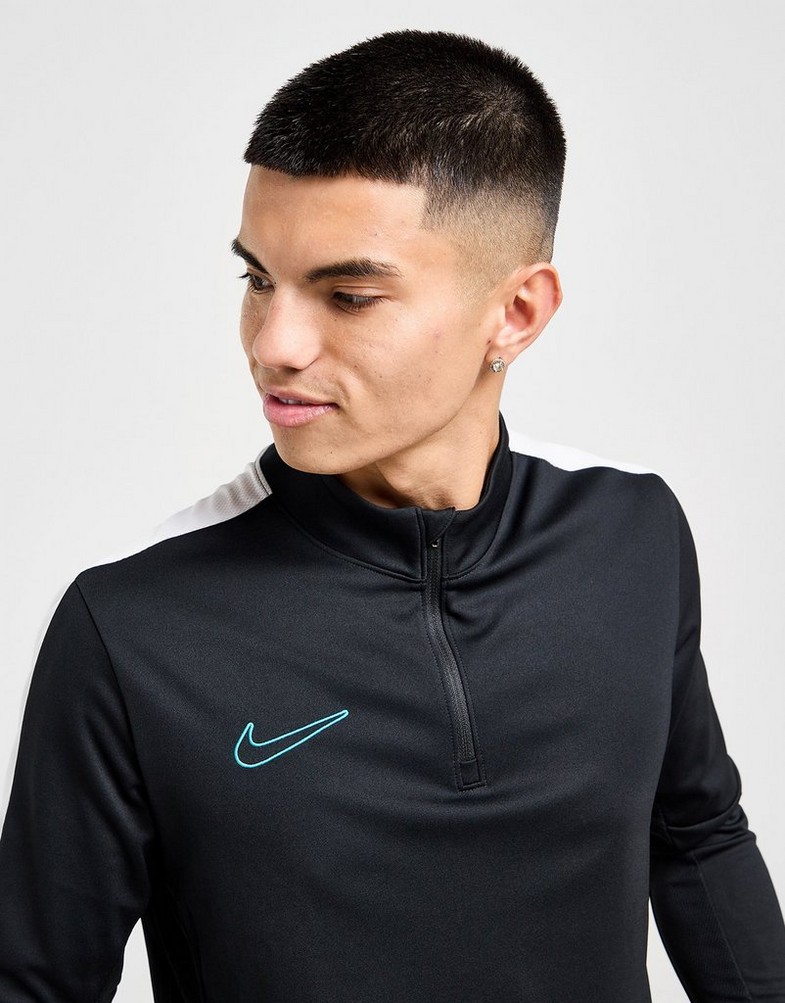 Bluza męska NIKE BLUZA ROZPINANA ACAD 1/4 ZP BLK/CACT SWEATSHIRT