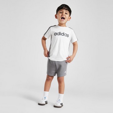 Trening pentru copii ADIDAS SET LINEAR TEESHT WHTGRY B
