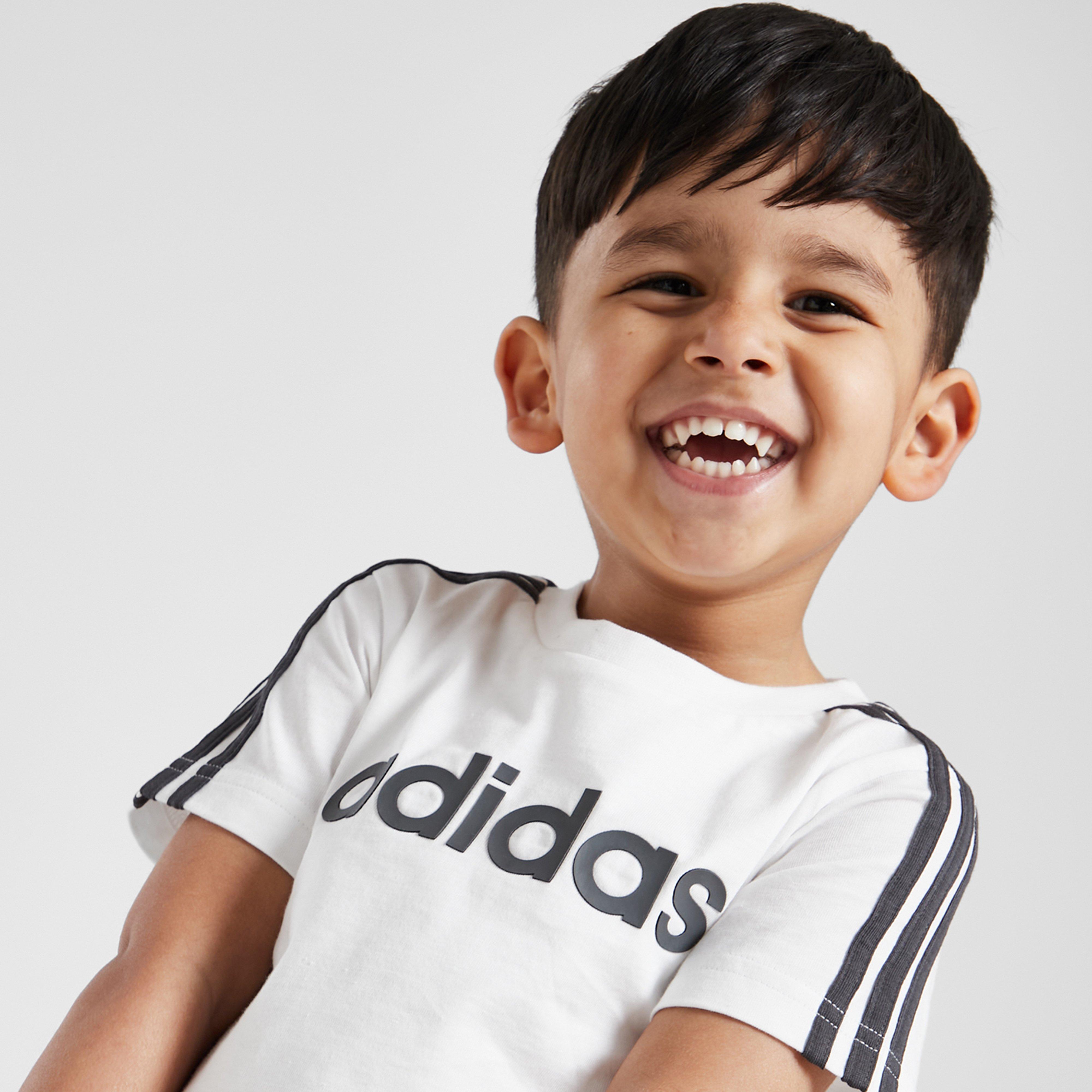 Dětská tepláková souprava ADIDAS SOUPRAVA LINEAR TEESHT WHTGRY B