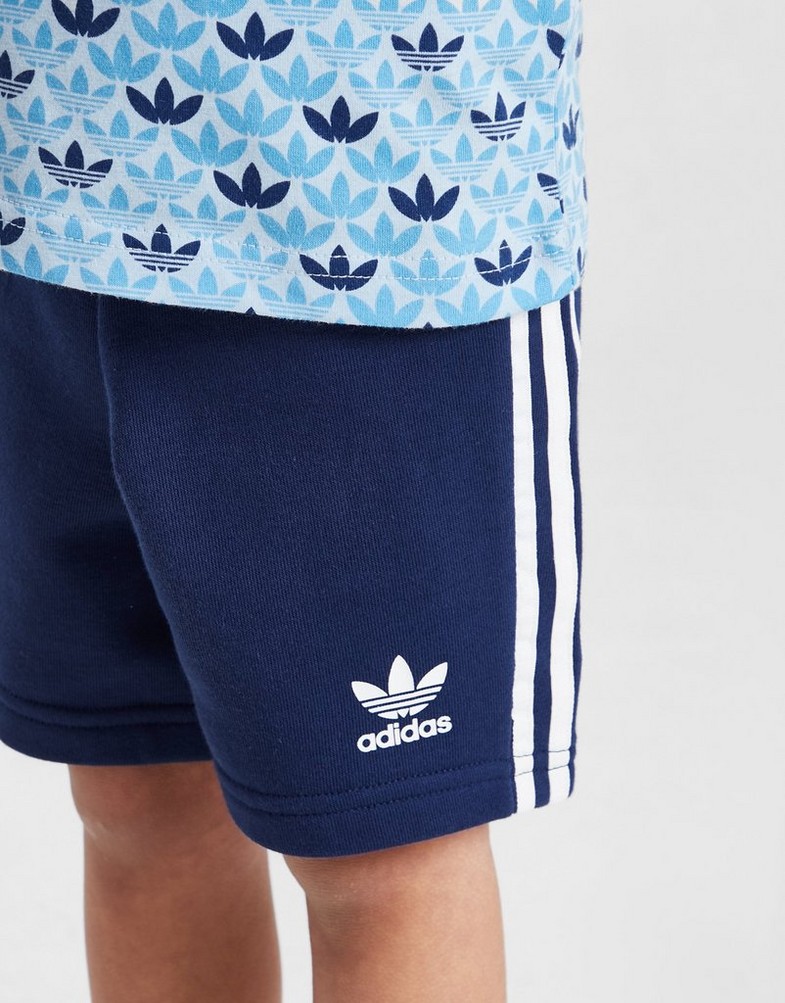 Komplet dresowy dziecięcy ADIDAS KOMPLET MONO AOP TEE BLU B