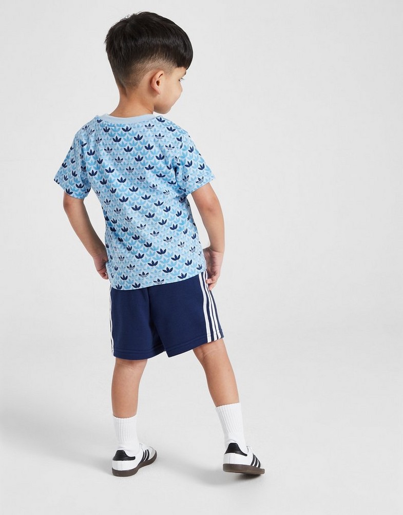 Komplet dresowy dziecięcy ADIDAS KOMPLET MONO AOP TEE BLU B