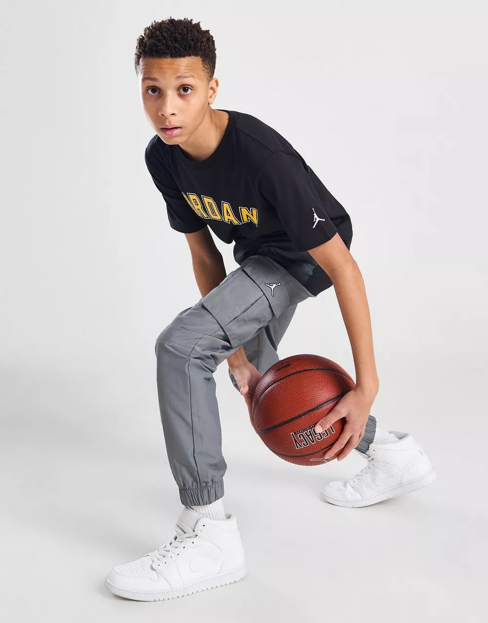 NikeHad JORDAN ШТАНИ WVN JMPN CRGO GRY/WH B, фото 1 з 5