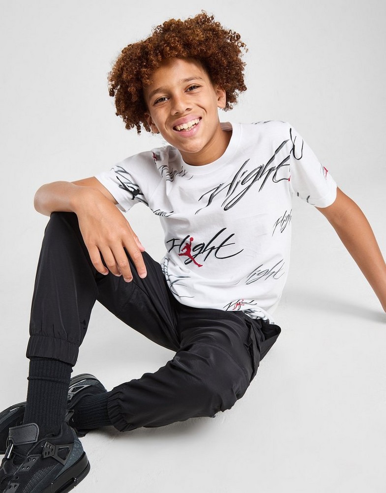Дитячі футболки JORDAN ФУТБОЛКА FLIGHT AOP TEE WT/BLK/RD B 95D446-001 Білий