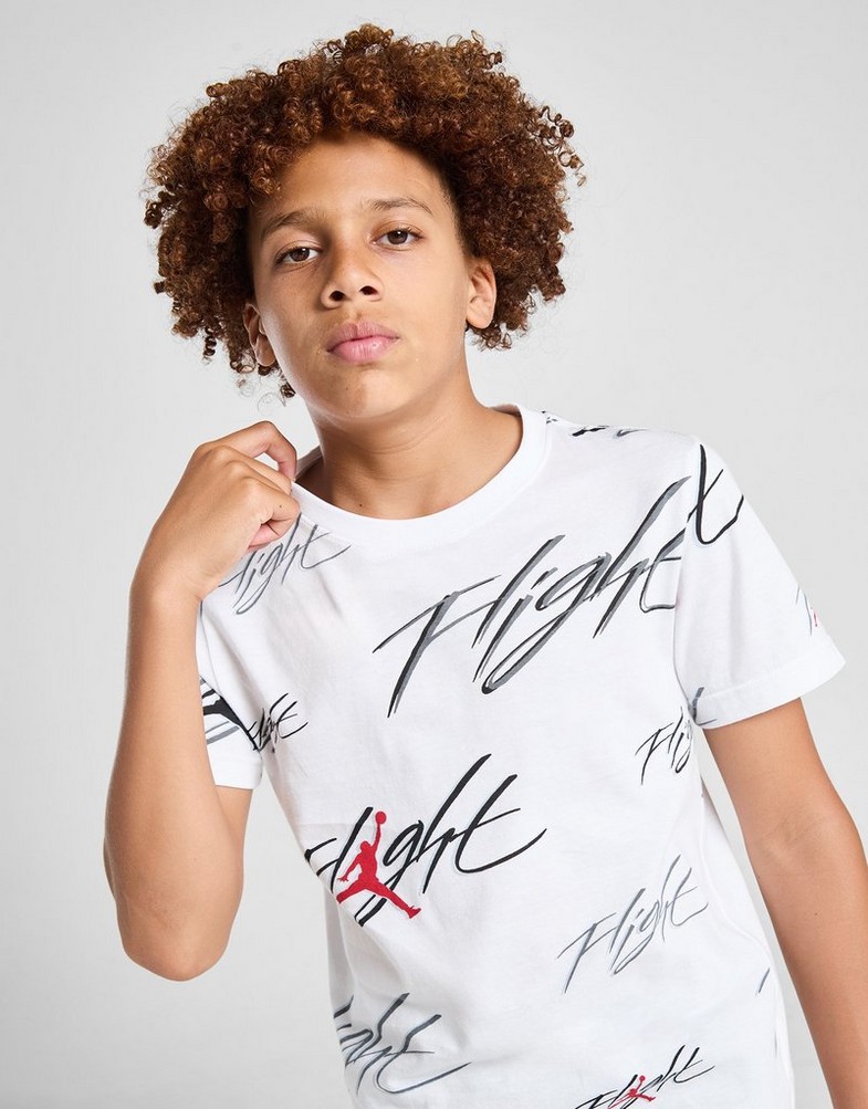 Дитячі футболки JORDAN ФУТБОЛКА FLIGHT AOP TEE WT/BLK/RD B 95D446-001 Білий