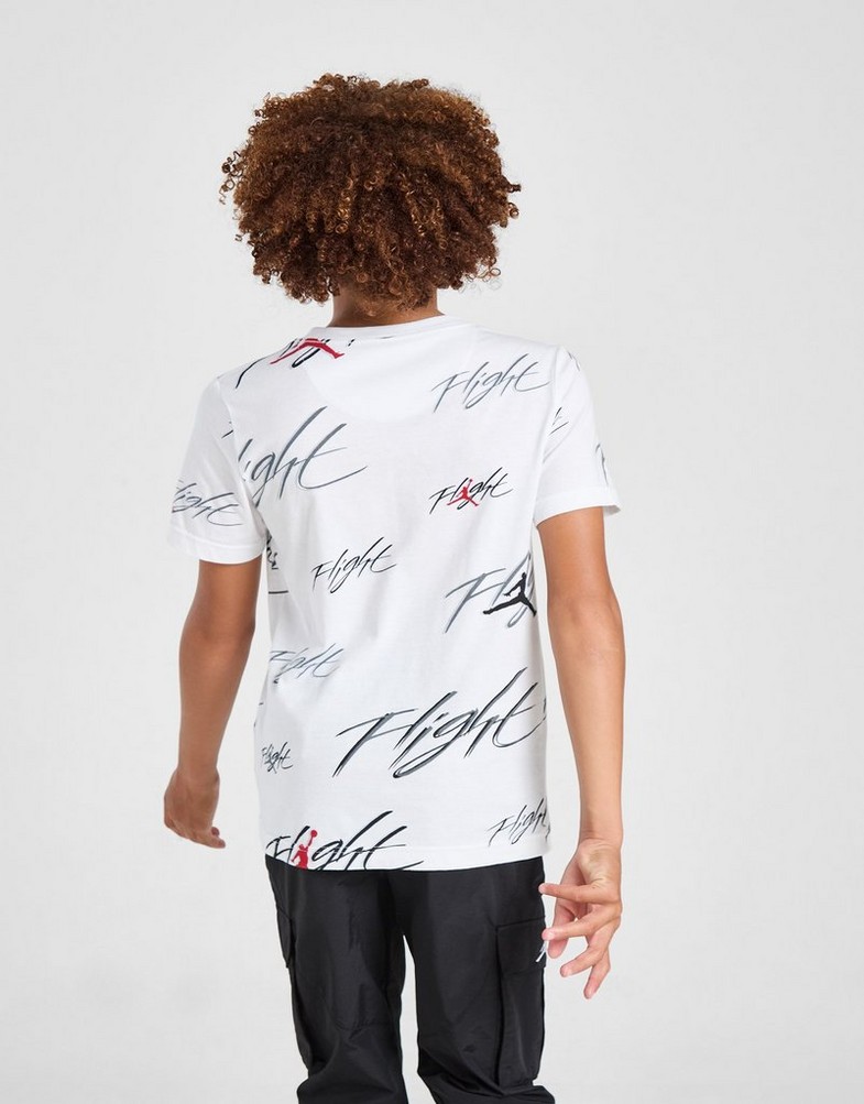 Дитячі футболки JORDAN ФУТБОЛКА FLIGHT AOP TEE WT/BLK/RD B 95D446-001 Білий