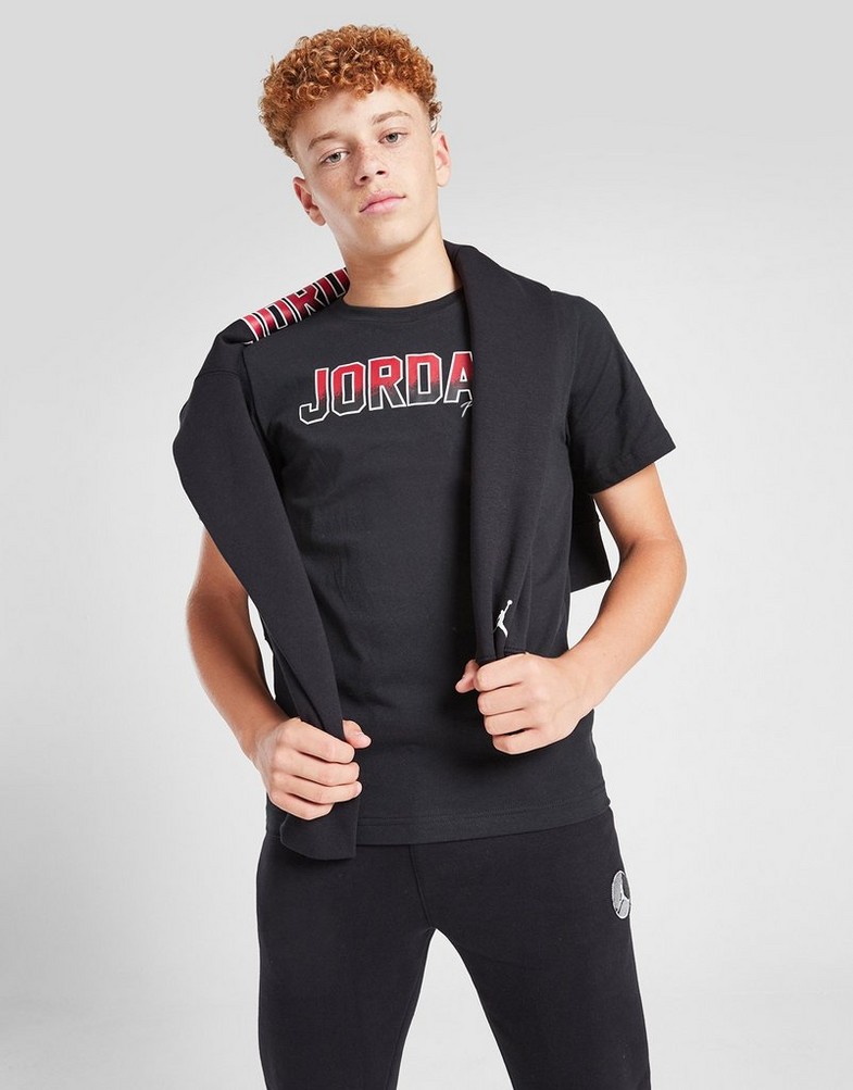 Дитячі футболки JORDAN ФУТБОЛКА COLG PATCH T BLK/RD B 95D444-023 Чорний