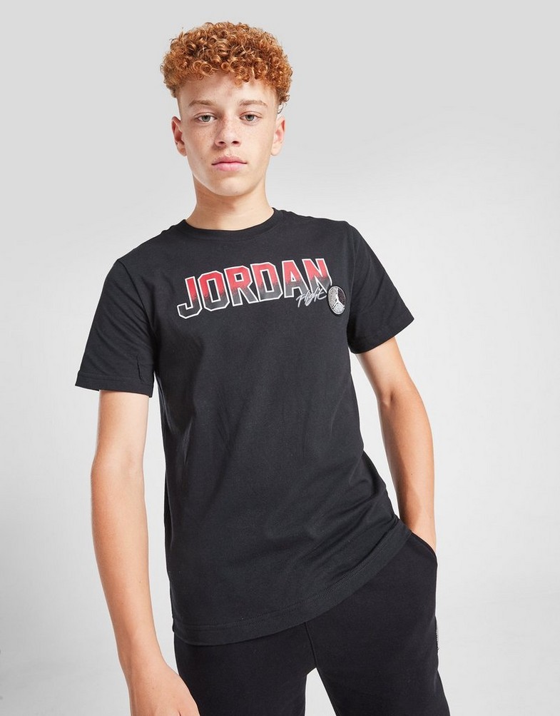 Дитячі футболки JORDAN ФУТБОЛКА COLG PATCH T BLK/RD B 95D444-023 Чорний