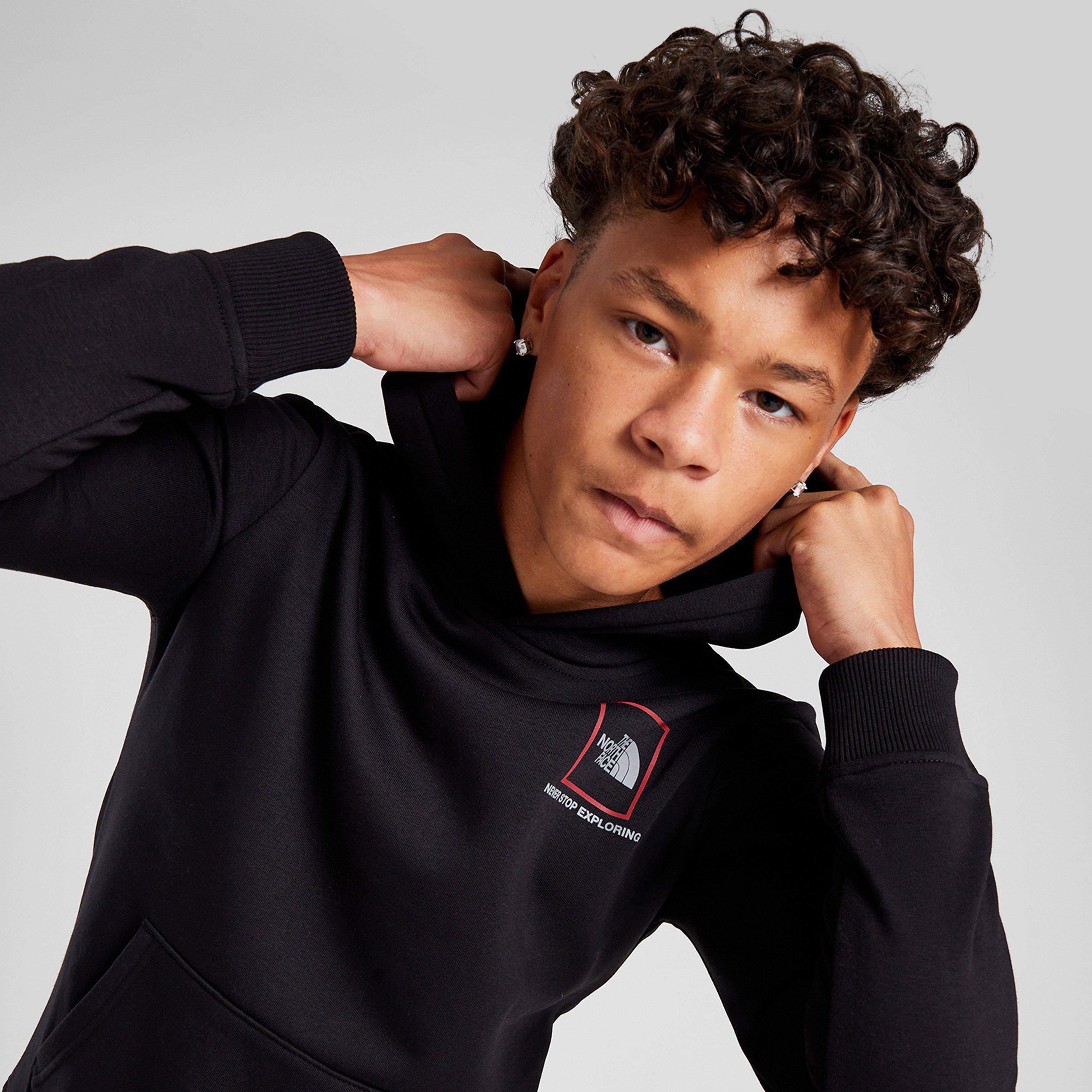 Detská mikina THE NORTH FACE MIKINA S KAPUCÍ BOX HD BLACK/REF