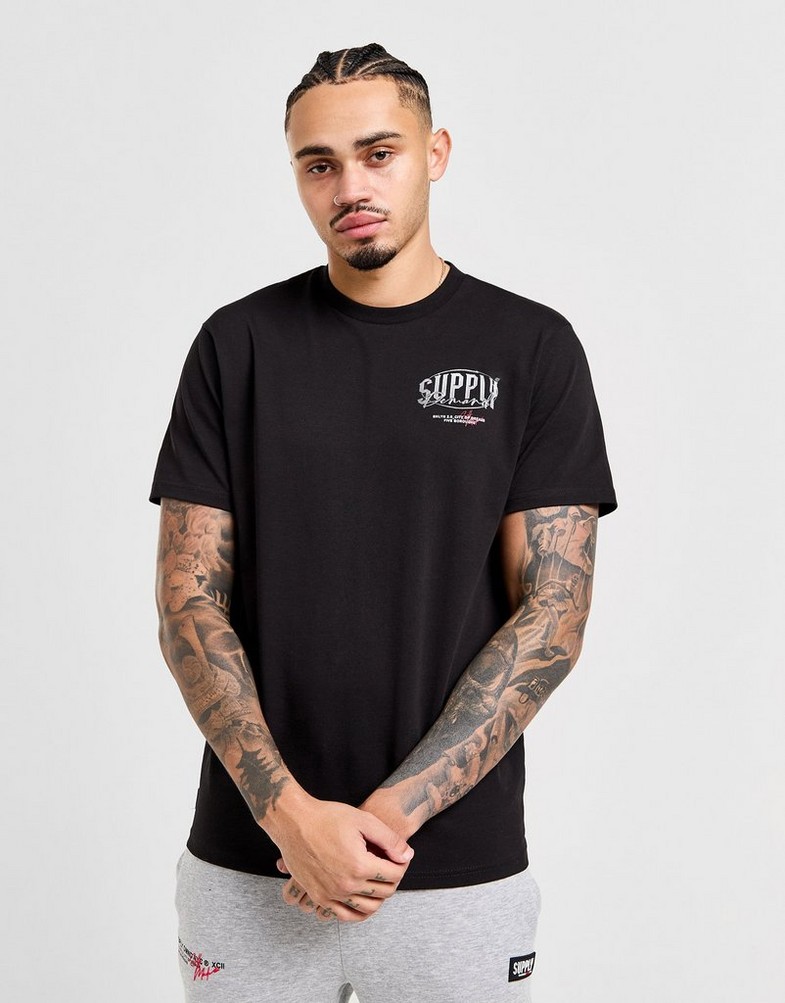 SUPPLY & DEMAND TRICOU RAZOR TEE BLK Bărbați Negru SUPTM17000007