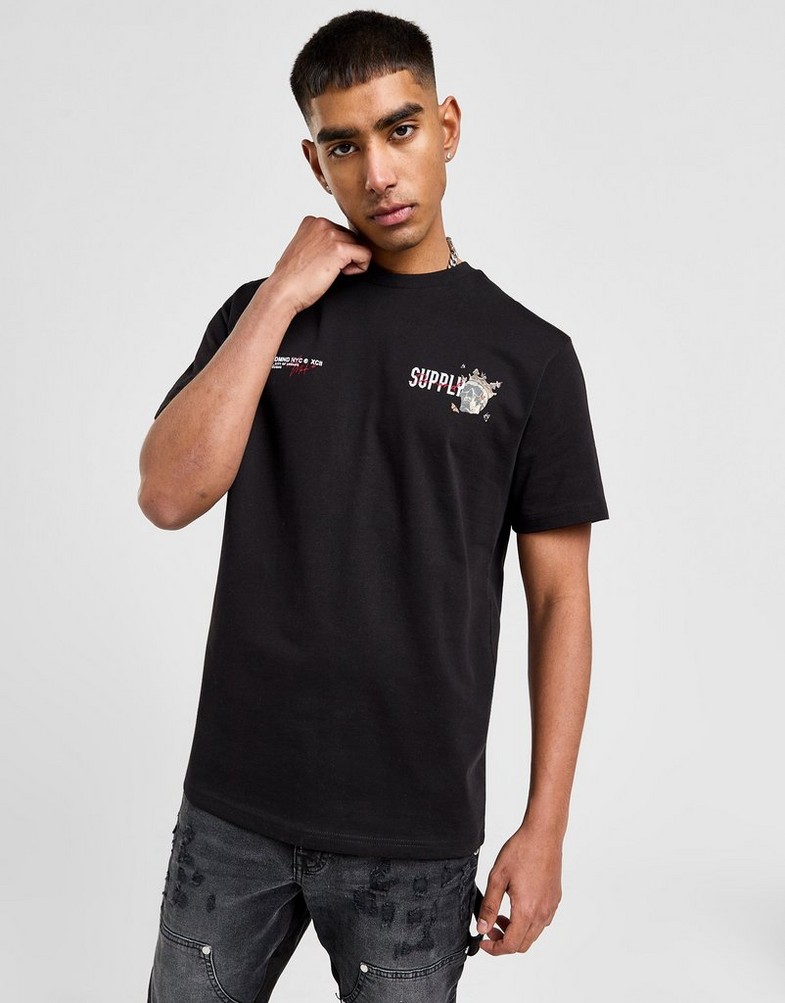 Koszulka, t-shirt męski SUPPLY & DEMAND T-SHIRT CORONA TEE BLK SUPTM16993007 Czarny