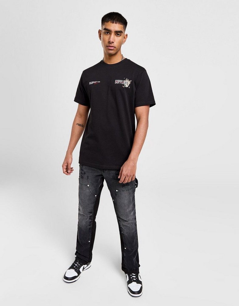 Koszulka, t-shirt męski SUPPLY & DEMAND T-SHIRT CORONA TEE BLK SUPTM16993007 Czarny
