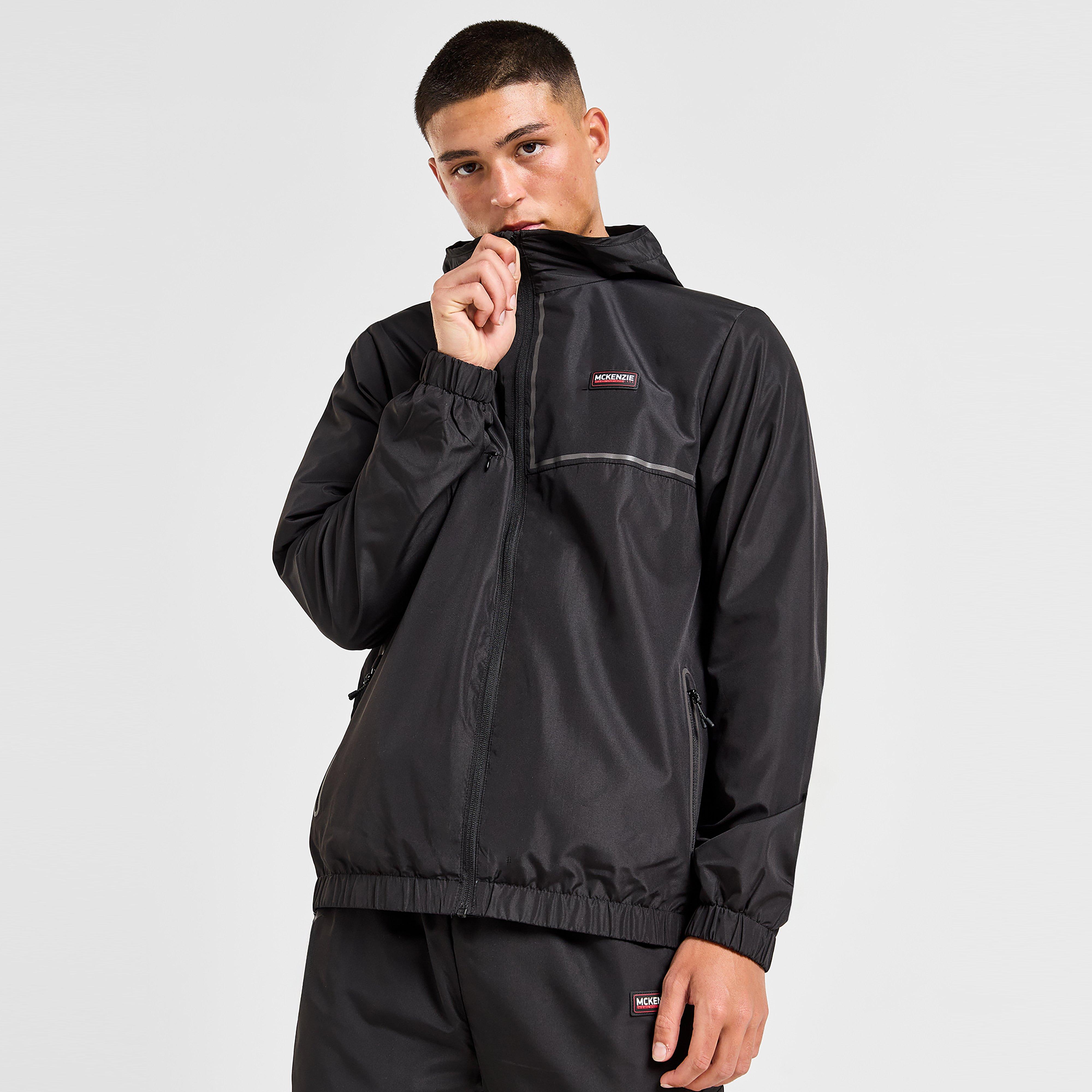 Férfi pulóverek MCKENZIE PULÓVER KAPUCNIS CASTLE WVN JKT BLK-BLK