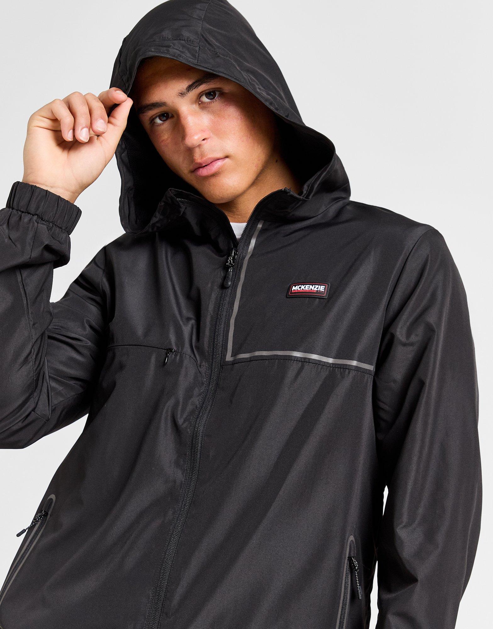 Férfi pulóverek MCKENZIE PULÓVER KAPUCNIS CASTLE WVN JKT BLK-BLK MCKTM16359007 Fekete