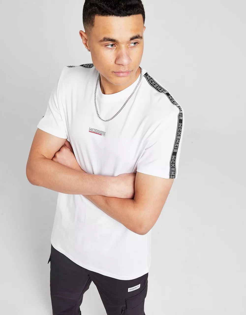 MCKENZIE ФУТБОЛКА ESS TAPE TEE WHT-WHT, фото 1 з 5