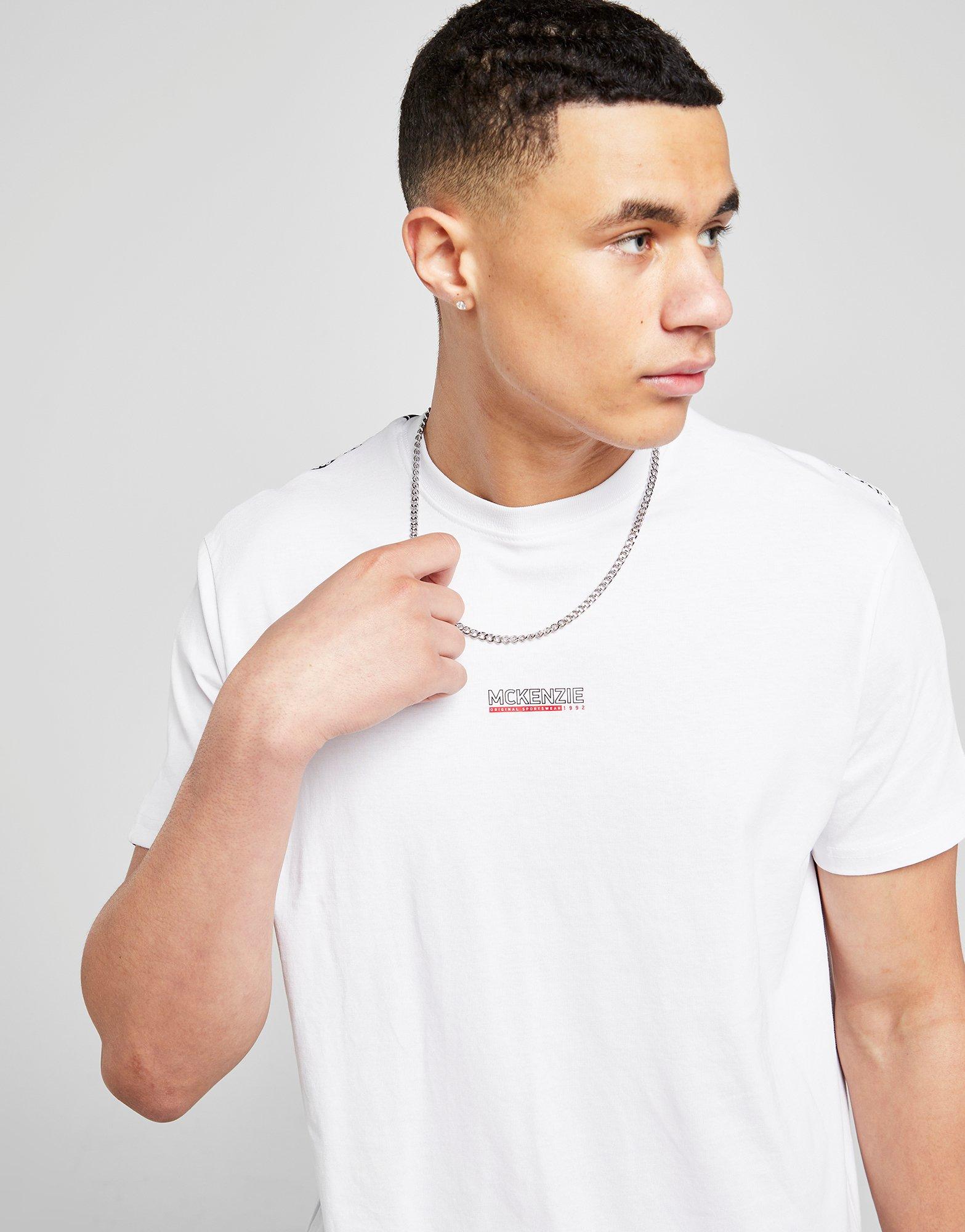 Tricou pentru bărbați MCKENZIE TRICOU ESS TAPE TEE WHT-WHT MCKTM16308010 Alb