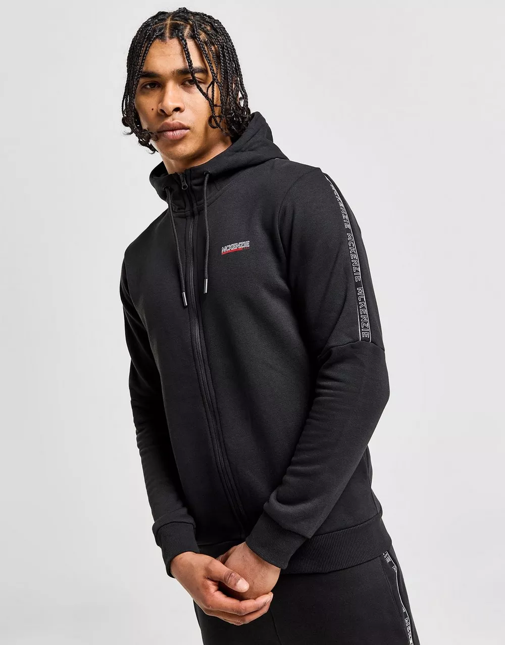 MCKENZIE КОФТА НА БЛИСКАВЦІ   З КАПЮШОНОМ ESS TAPE BLK, фото 1 з 5