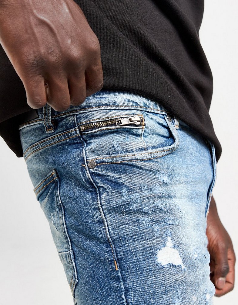 Męskie SUPPLY & DEMAND SPODNIE SCOOT JEANS SUPTM17105740 Niebieski