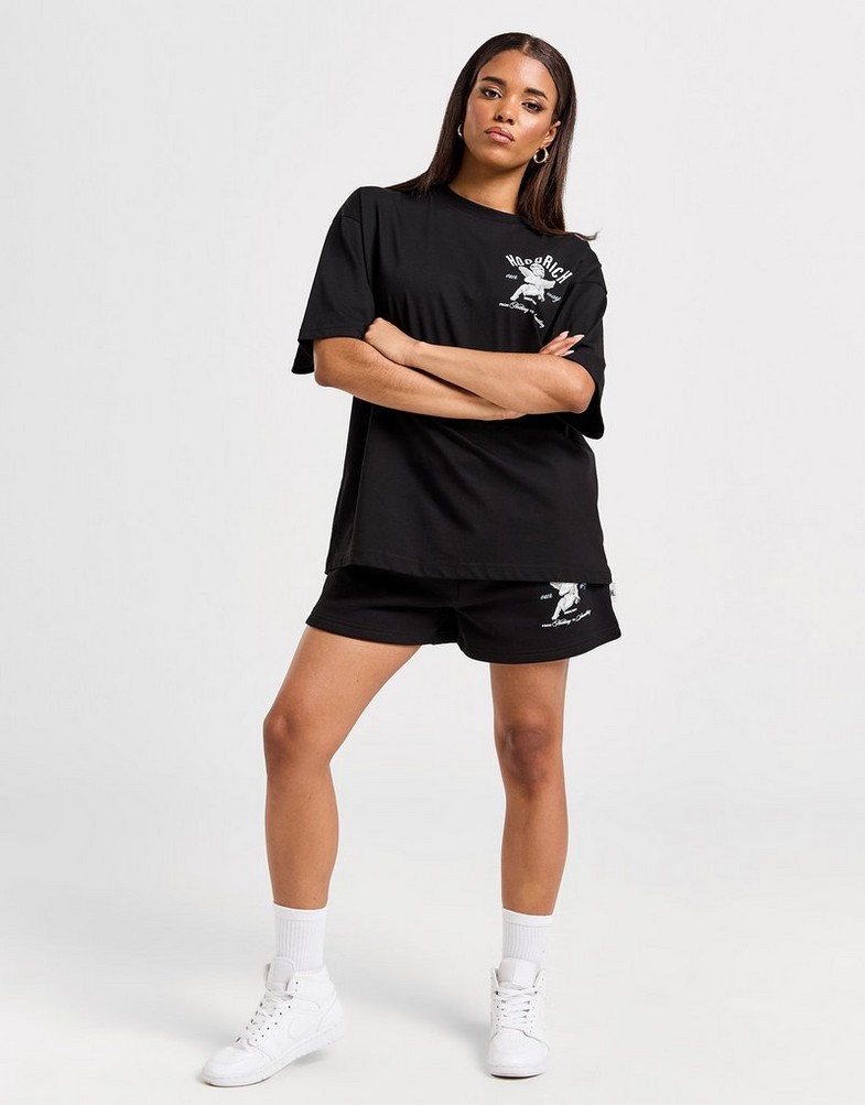 Krótkie spodenki, szorty damskie HOODRICH SZORTY GLOW FLC SHORT BLK