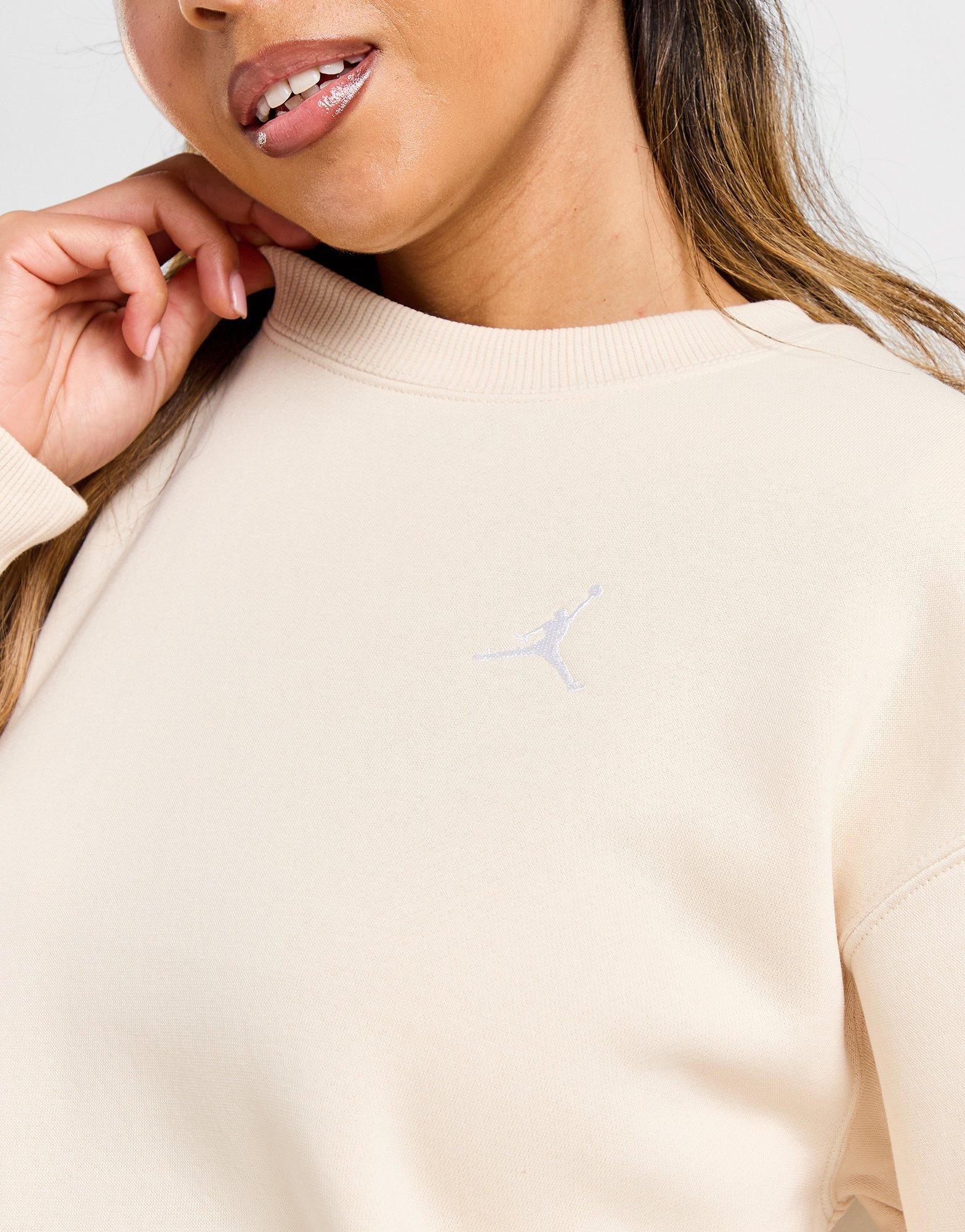 Bluza damska BLUZA W JORDAN BRKLN FLC CREW 24 FV7074-203 Beżowy