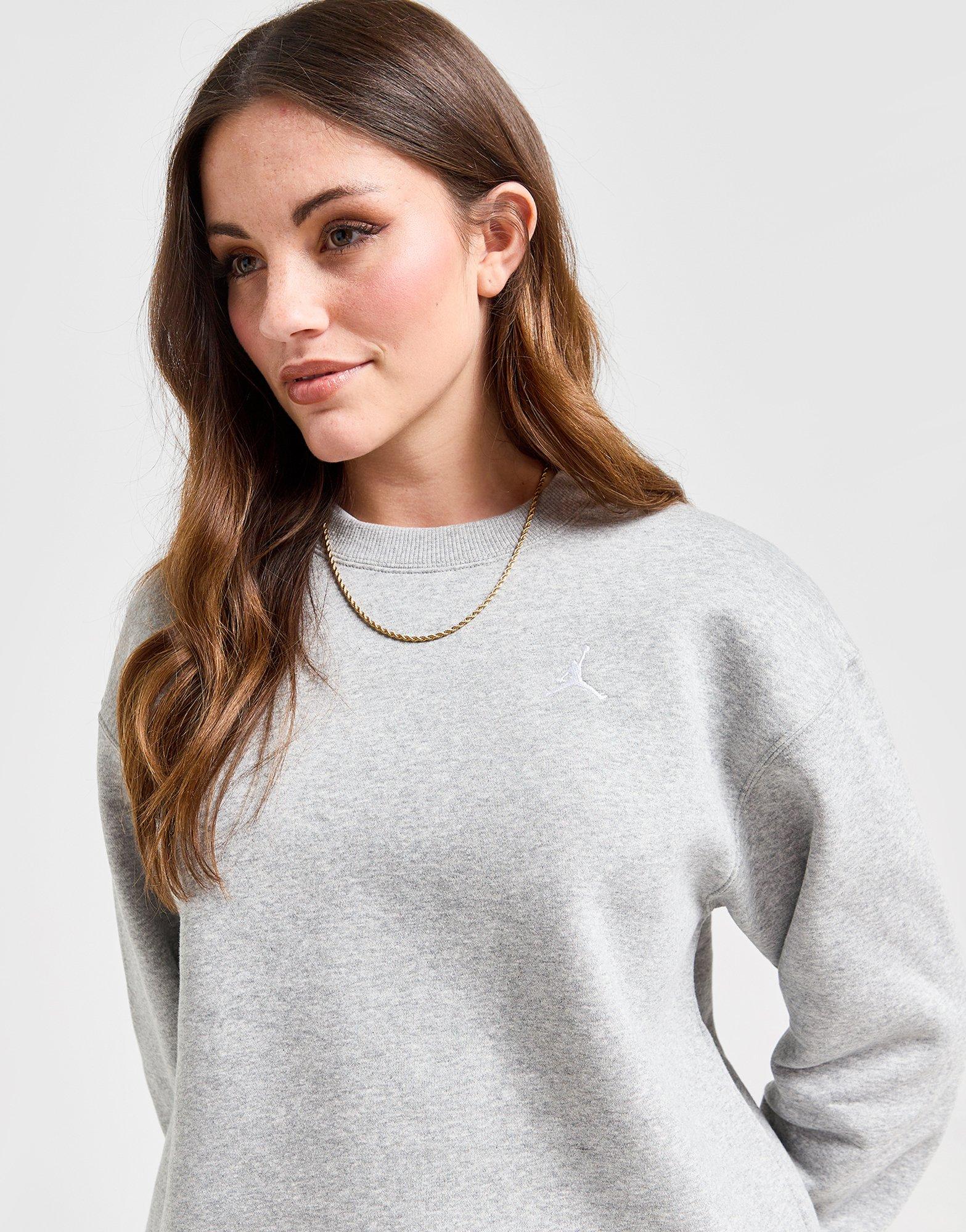 Ženski gornji dio trenirke JORDAN VESTA W J BRKLN FLC CREW 24 FV7074-063 siva