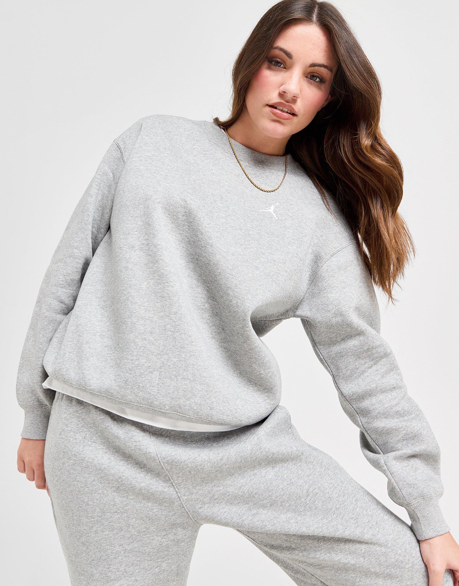Ženski gornji dio trenirke JORDAN VESTA W J BRKLN FLC CREW 24 FV7074-063 siva