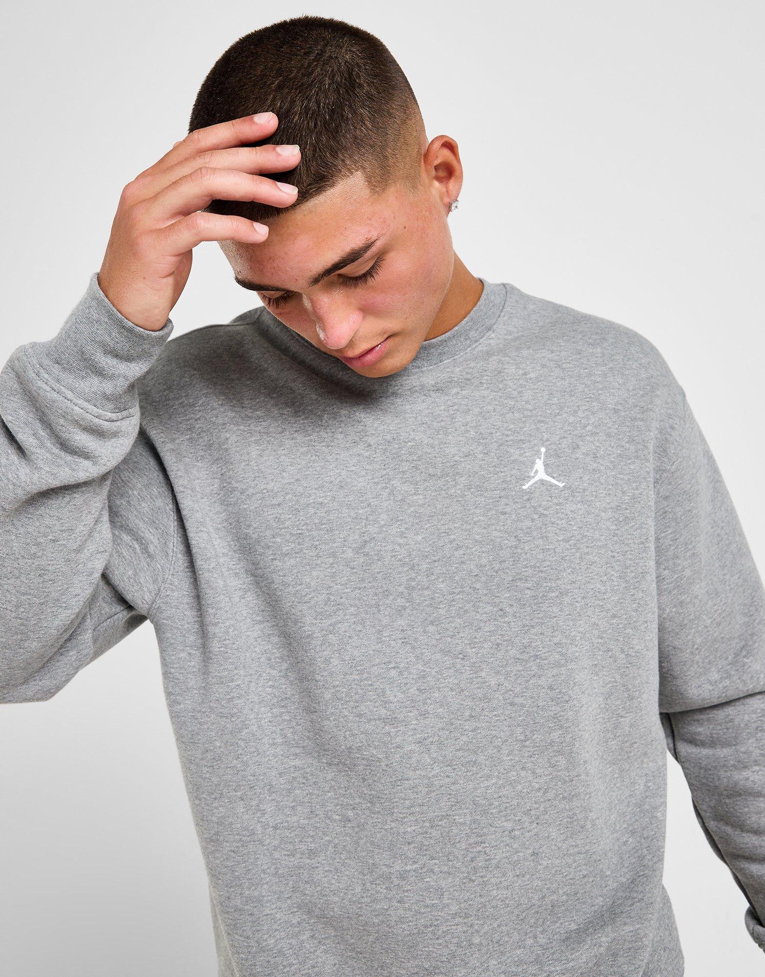 Férfi pulóverek PULÓVER M JORDAN BRKLN FLC CREW FV7293-091 Szürke