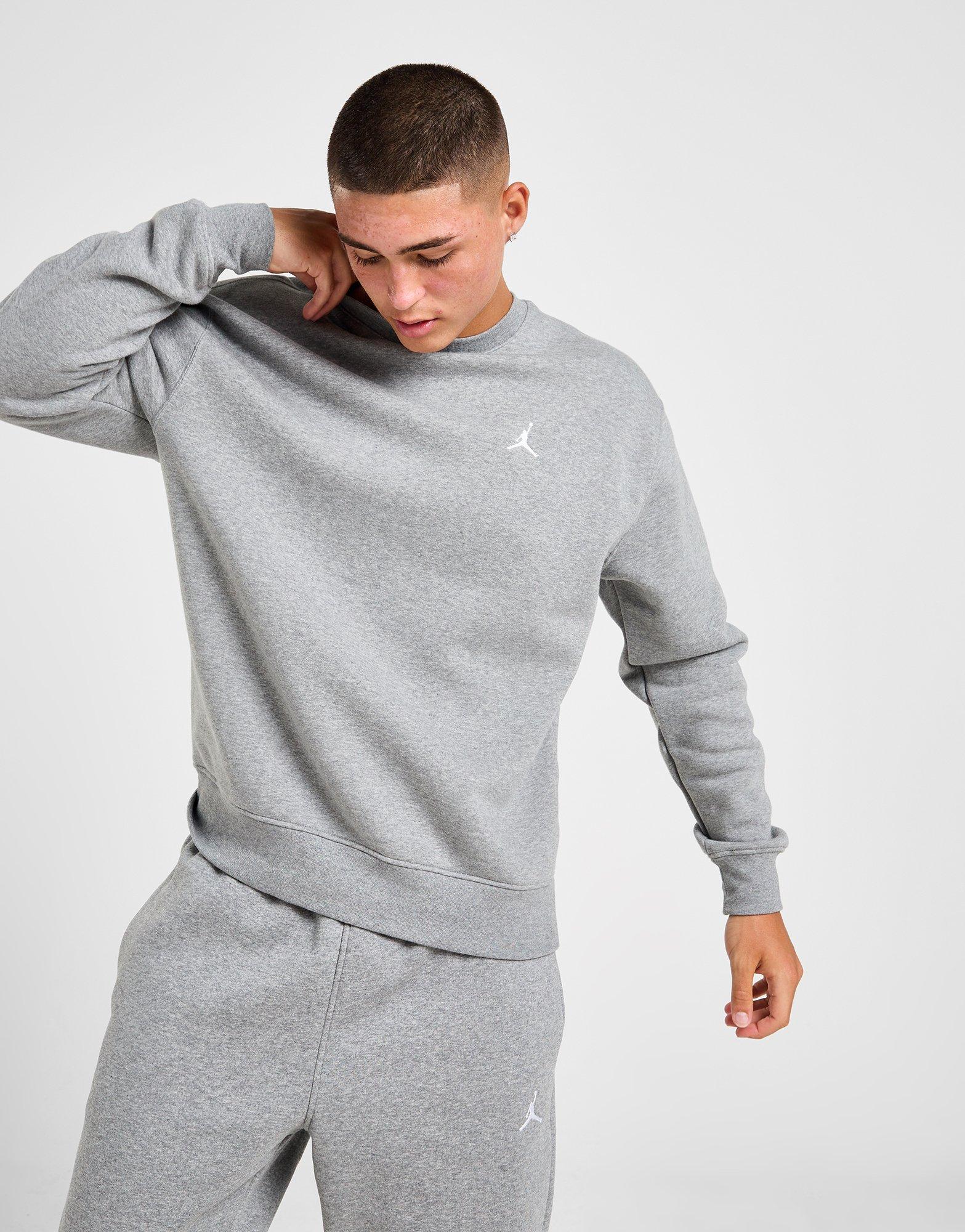 Férfi pulóverek PULÓVER M JORDAN BRKLN FLC CREW FV7293-091 Szürke