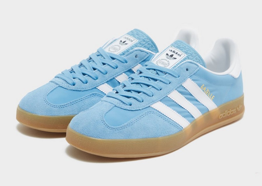 Adidași pentru bărbați ADIDAS GAZELLE INDOOR L'BL/WH IH3823 Albastru