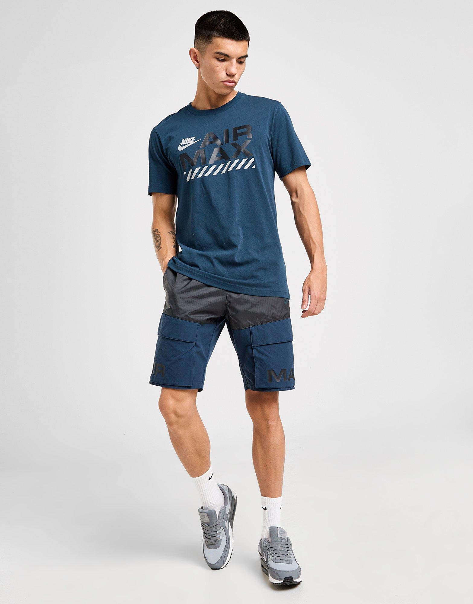 Vyriški marškiniai NIKE MARŠKINĖLIAI M NSW AIR MAX SS TEE HF6597-478 Tamsiai mėlyna