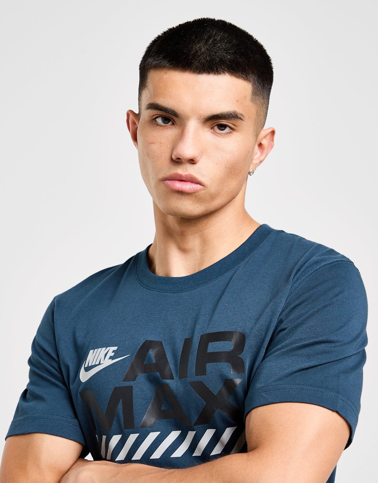 Vyriški marškiniai NIKE MARŠKINĖLIAI M NSW AIR MAX SS TEE HF6597-478 Tamsiai mėlyna
