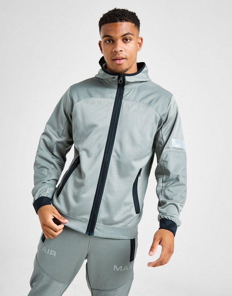 Férfi pulóverek NIKE PULÓVER KAPUCNIS M NSW AIR MAX PK FZ HOODIE SWEATSHIRT HF6598-053 Szürke